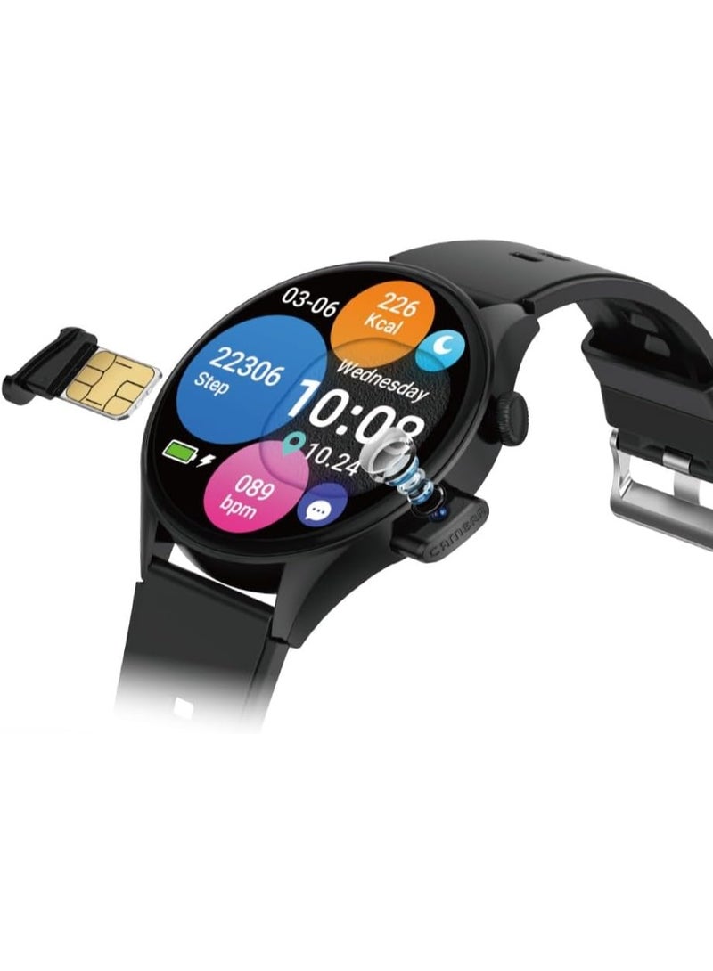 ELTRAZONE Android Smartwatch 4G/5G with SIM Slot, AMOLED Display, Cellular Wearable, 32GB Storage, Wi-Fi Enabled, Fitness & Health Tracker, Multi-Sport Activity Monitor - Image 1